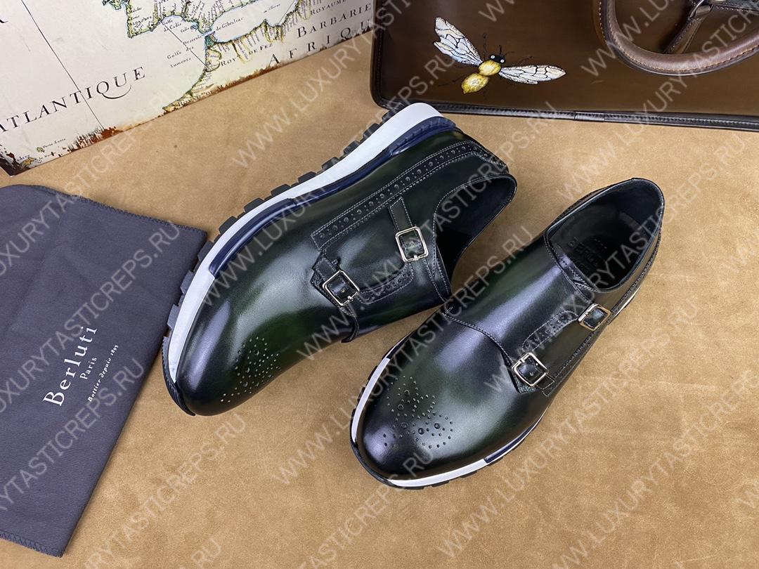 BERLUTI LEATHER SNEAKERS BLACK S5890