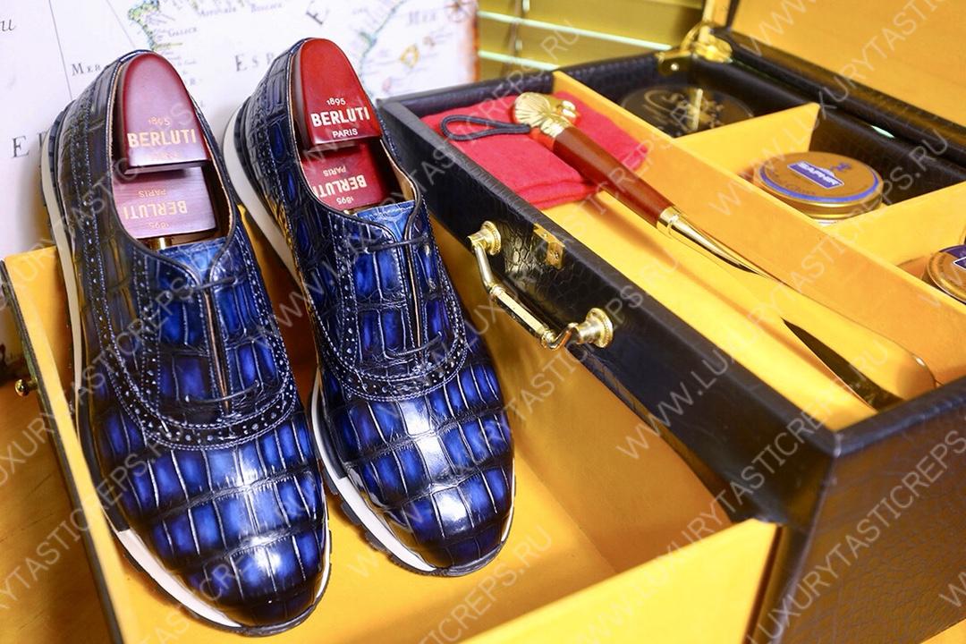 BERLUTI FAST TRACK SNEAKER BLUE S38785-V1