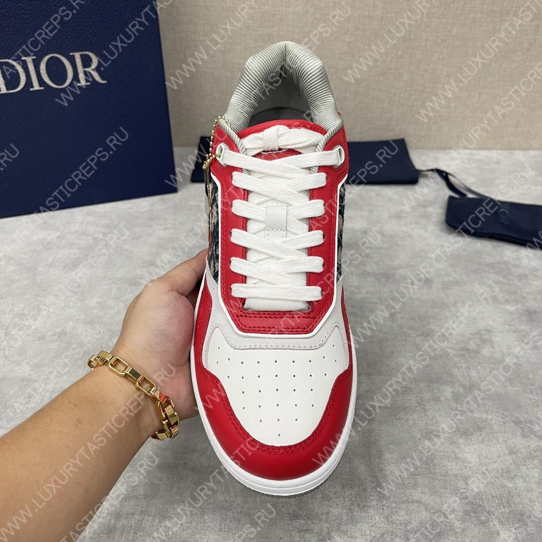 D*or b27 low-top sneaker red and white am1vi327tcch