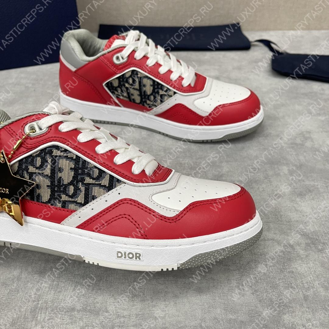 D*or b27 low-top sneaker red and white am1vi327tcch