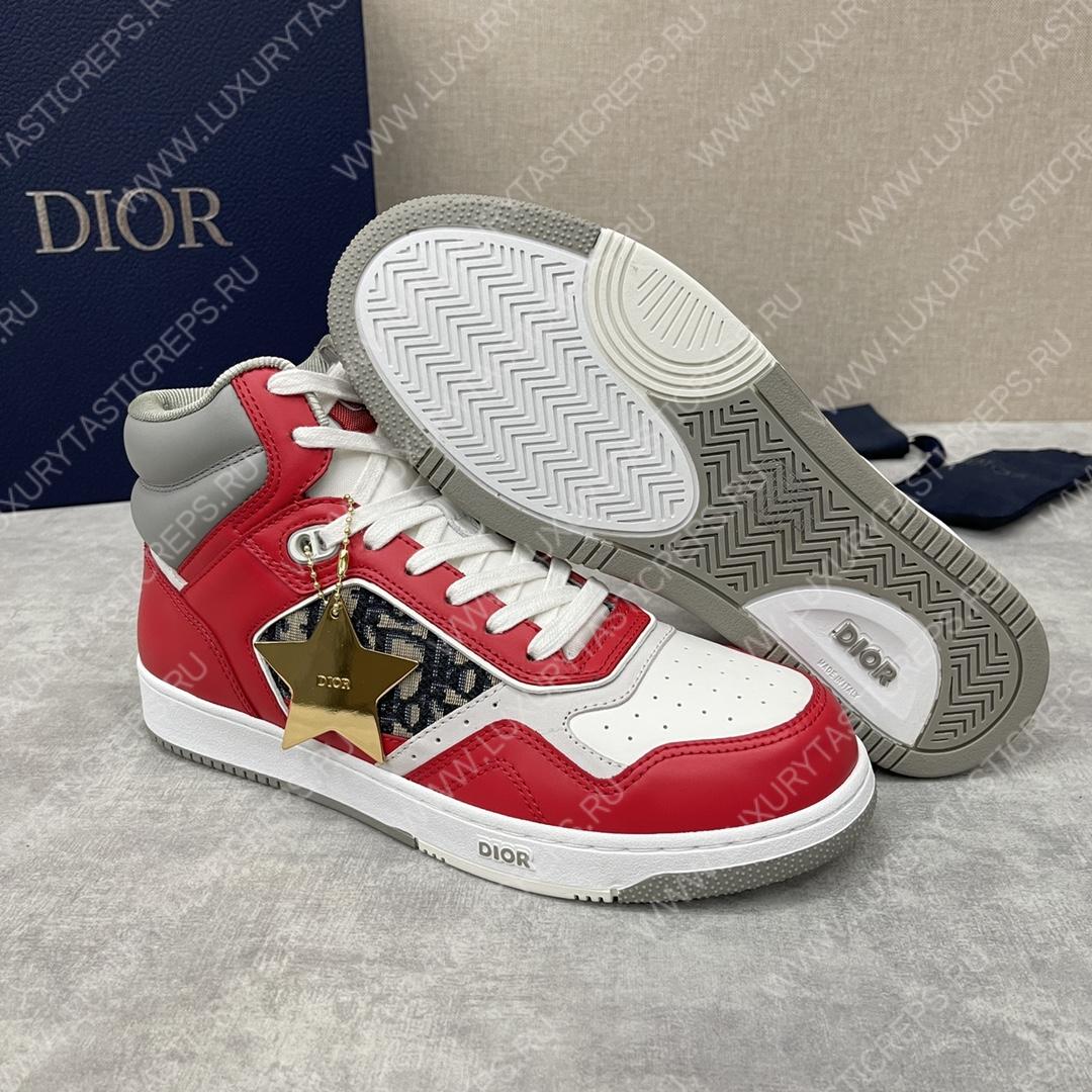 D*or b27 high-top sneaker red and white am1vi327tcch