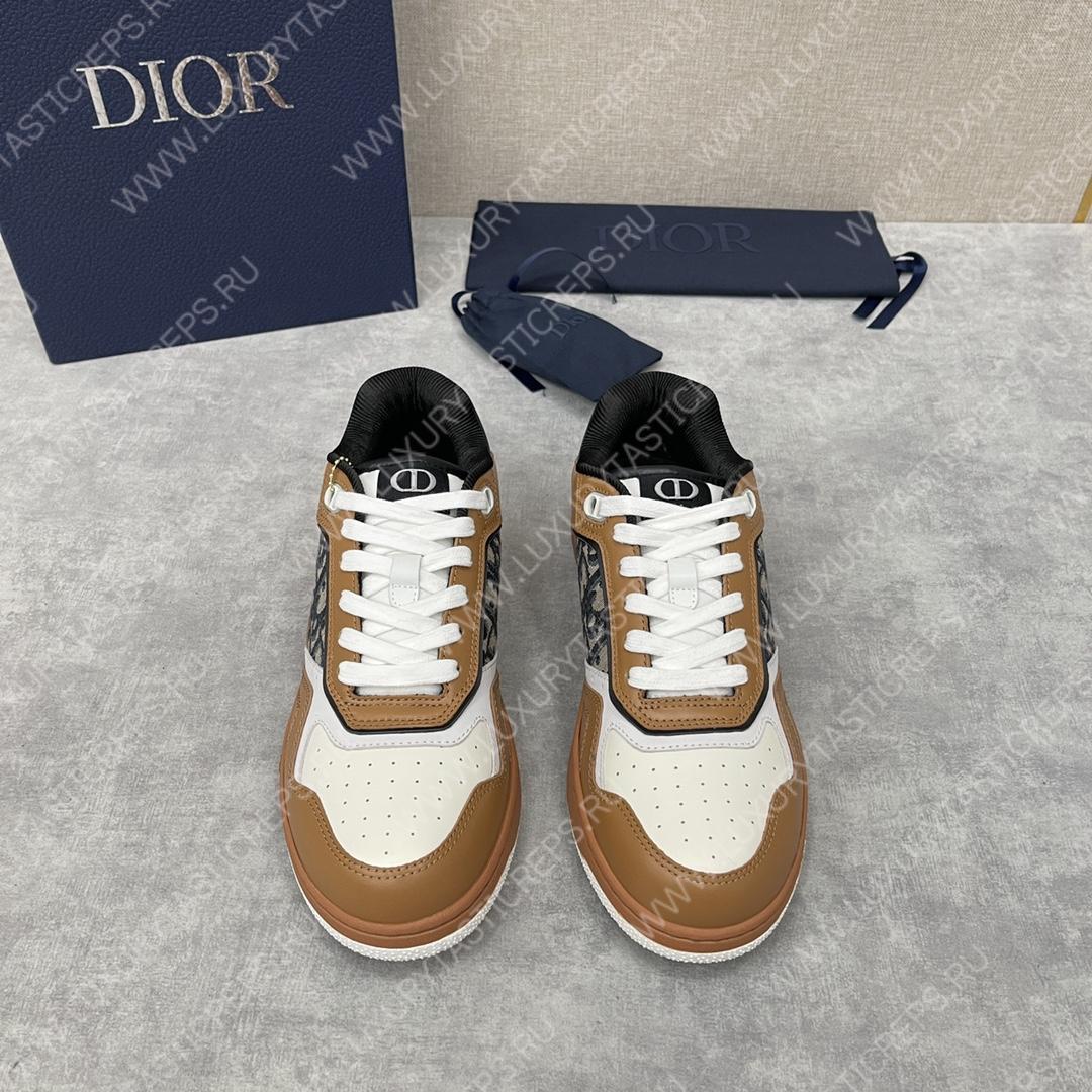 D*or b27 low-top sneaker brown and cream am1vi327tcch