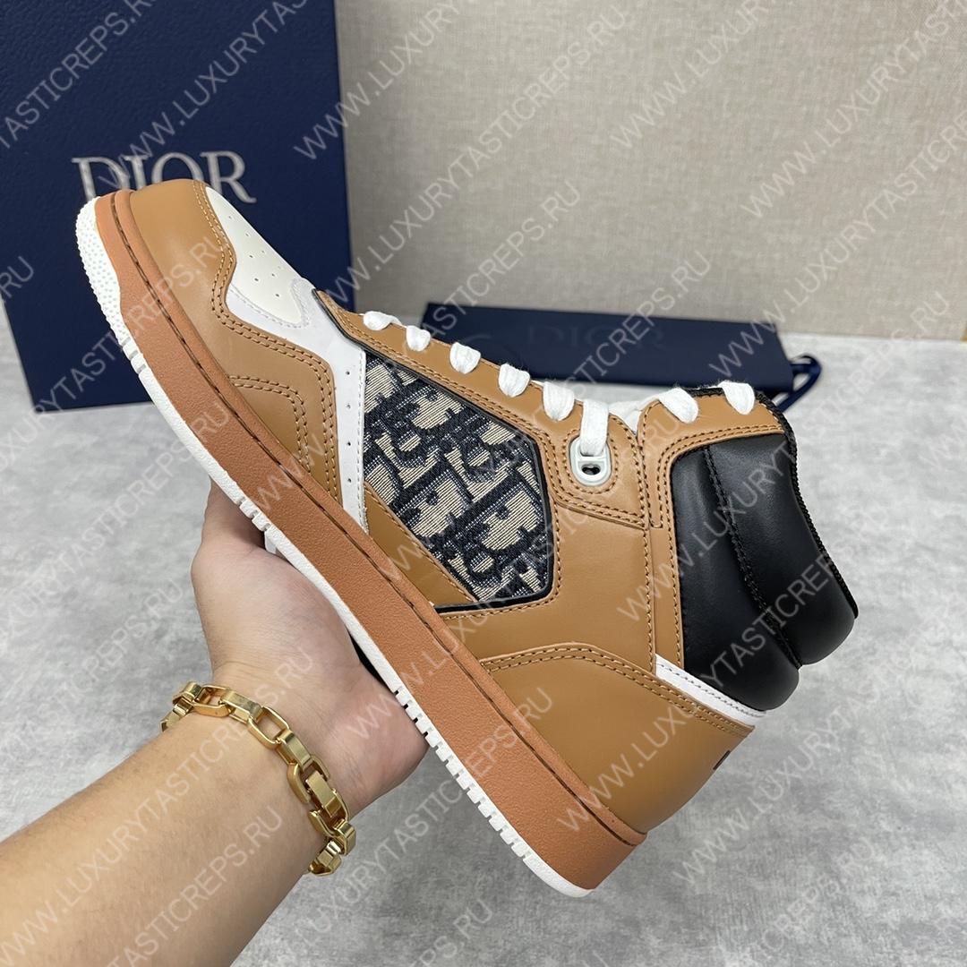 D*or b27 high-top sneaker brown and cream am1vi327tcch