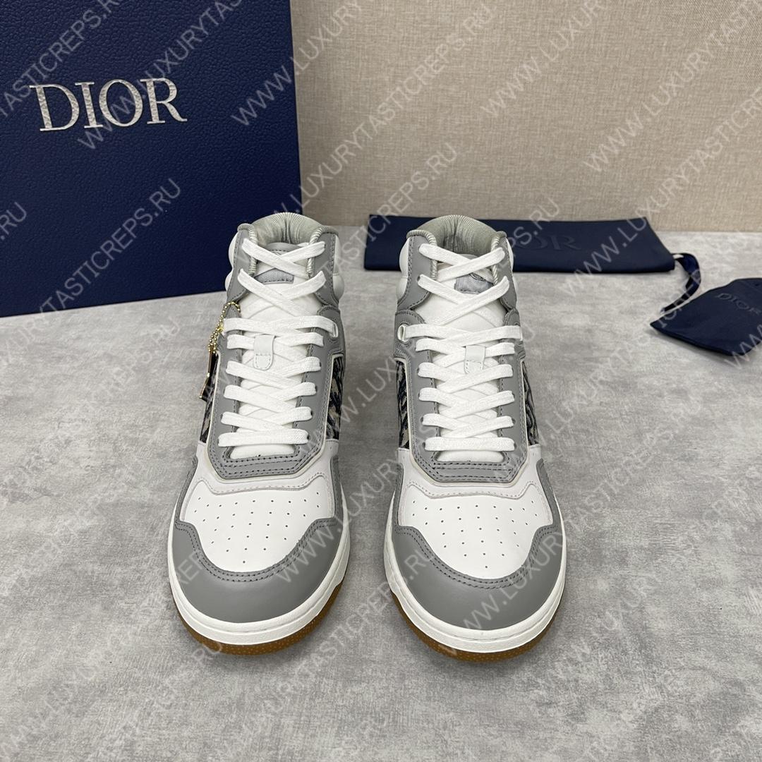 D*or b27 high-top sneaker grey and white am1vi327tcch
