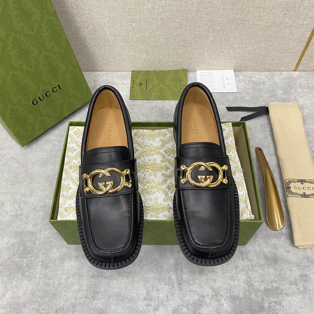 G*u*i loafer with interlocking-g black 701791