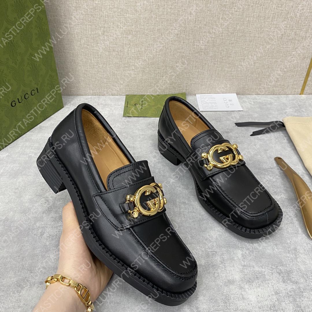 G*u*i loafer with interlocking-g black 701791