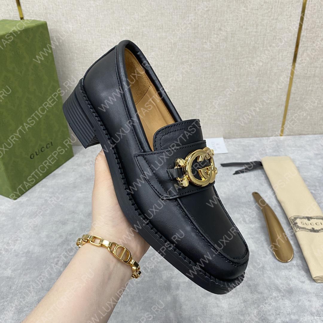 G*u*i loafer with interlocking-g black 701791