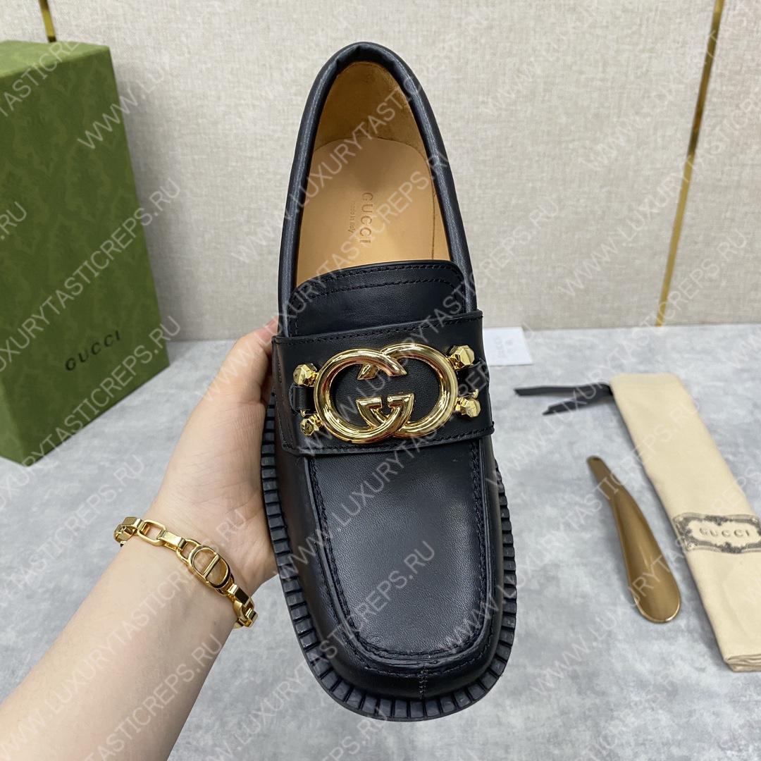 G*u*i loafer with interlocking-g black 701791
