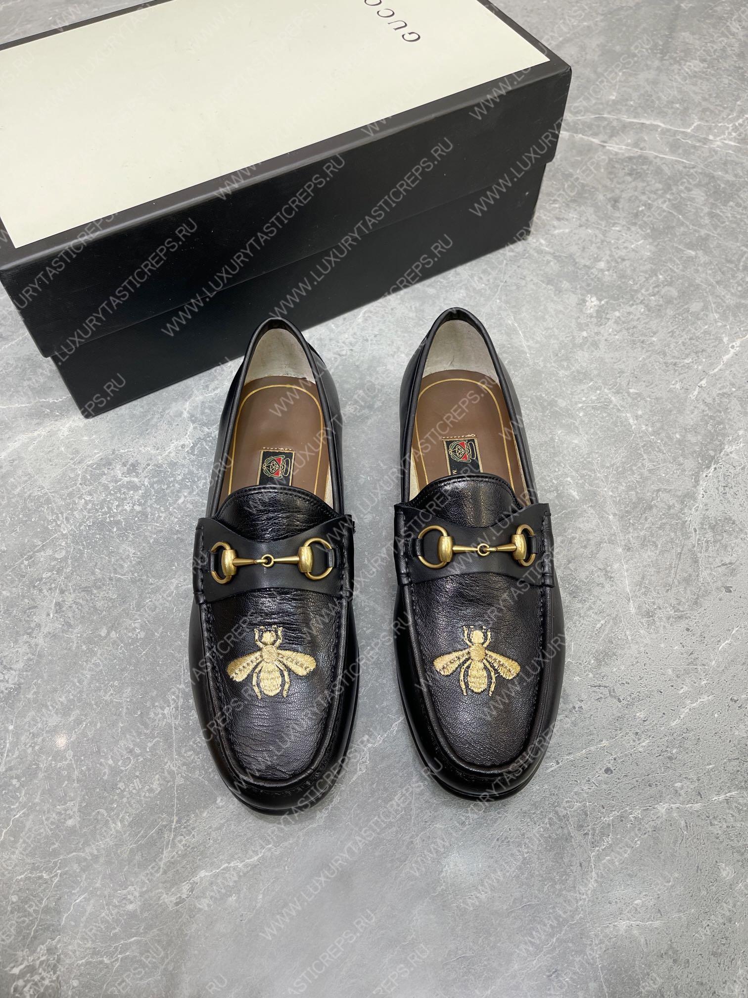 G*u*i animalier loafer black 307929