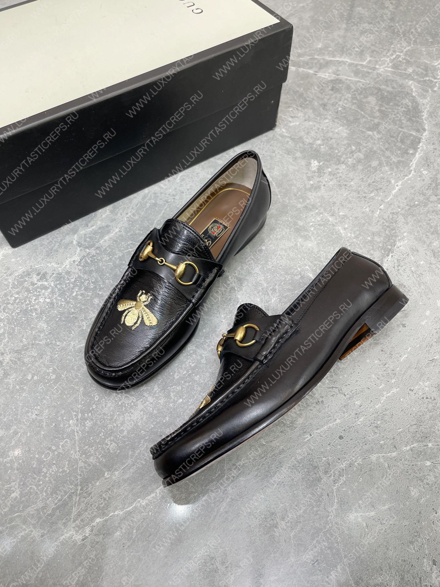 G*u*i animalier loafer black 307929