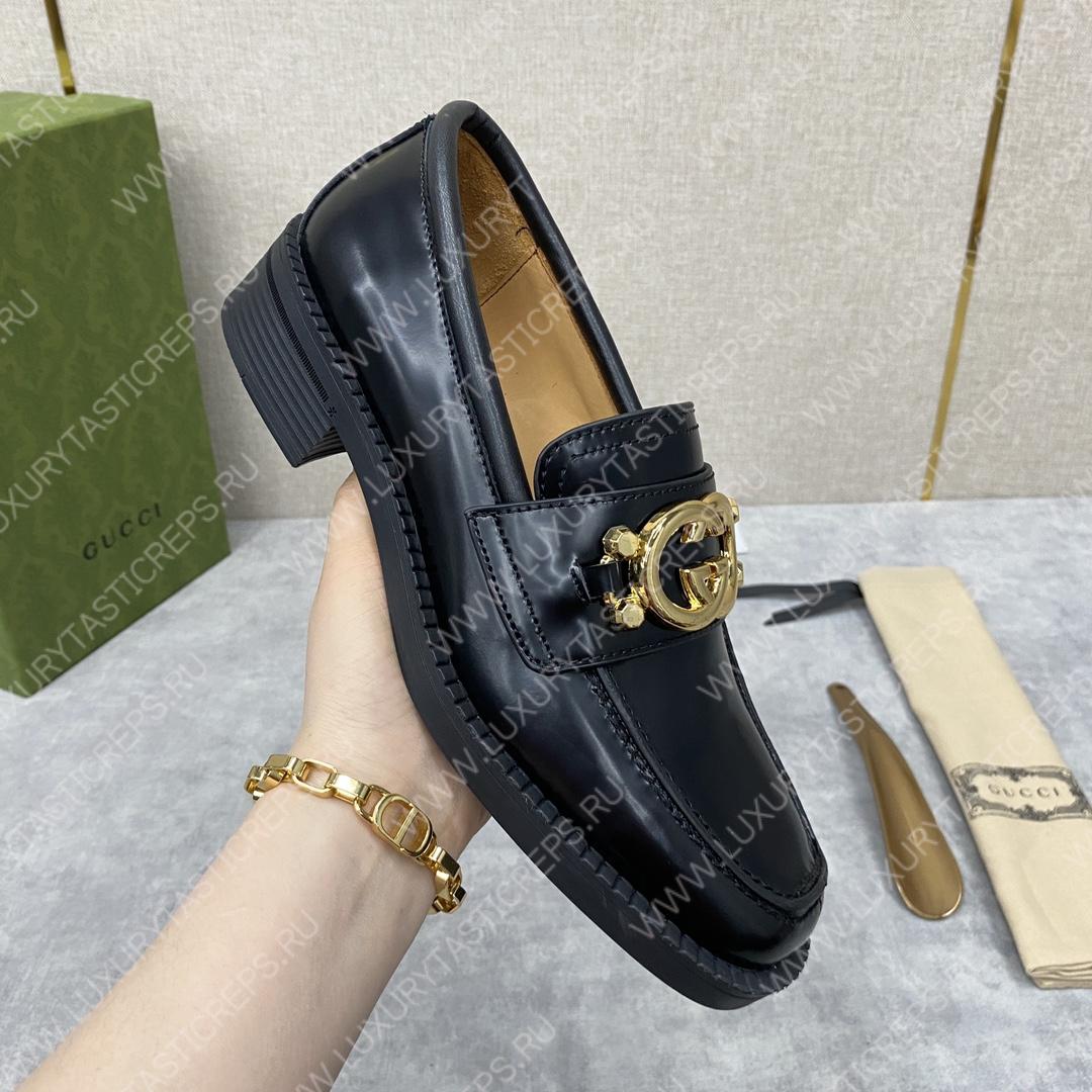 G*u*i loafer with interlocking-g black 701791