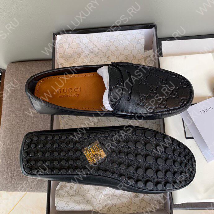 G*u*i men’s 1953 horsebit loafer with g web black 307929
