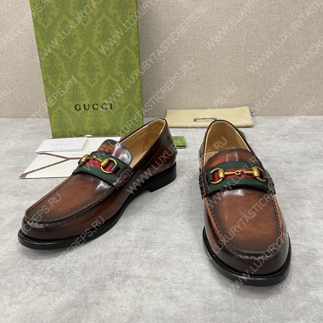 G*u*i loafer with horsebit brown 655579