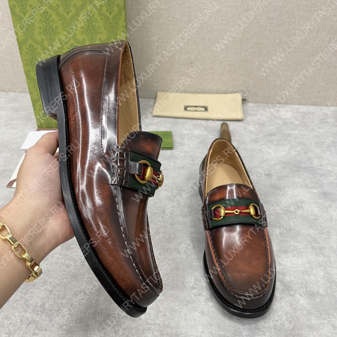 G*u*i loafer with horsebit brown 655579