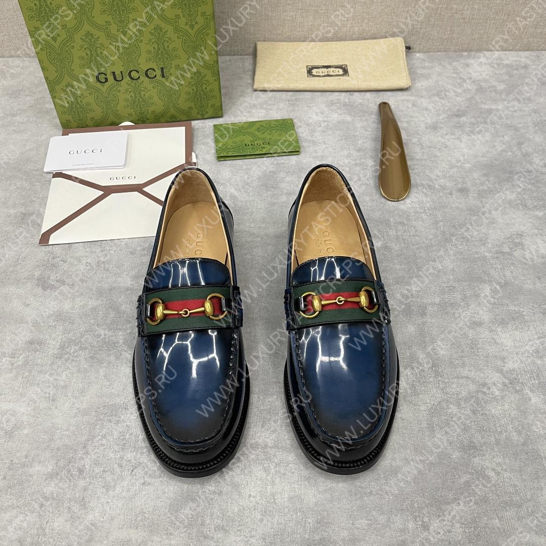 G*u*i loafer with horsebit blue 655579