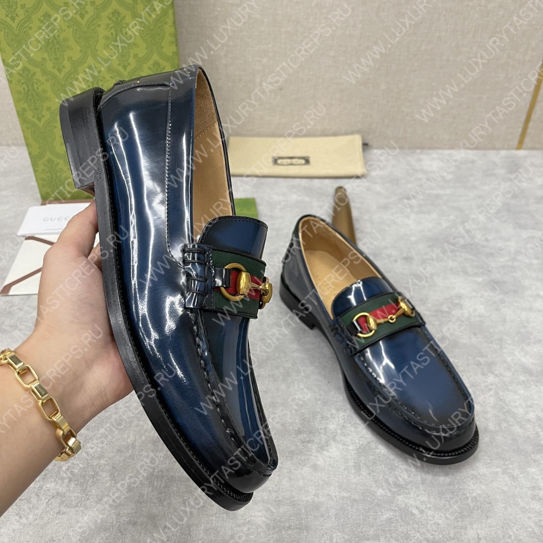 G*u*i loafer with horsebit blue 655579