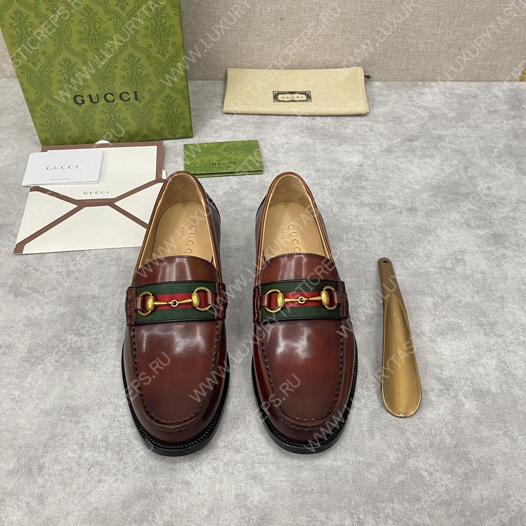 G*u*i loafer with horsebit brown 655579