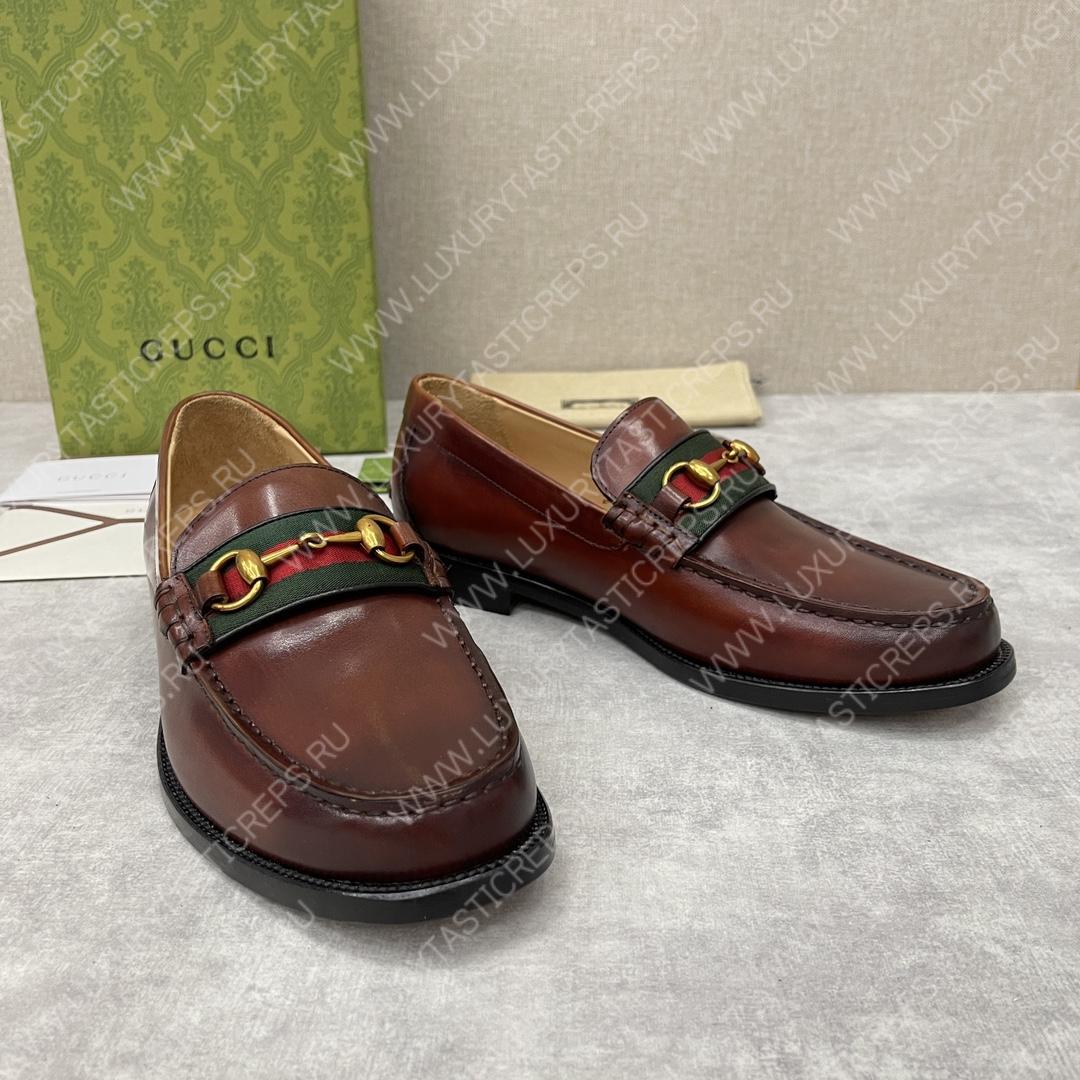 G*u*i loafer with horsebit brown 655579