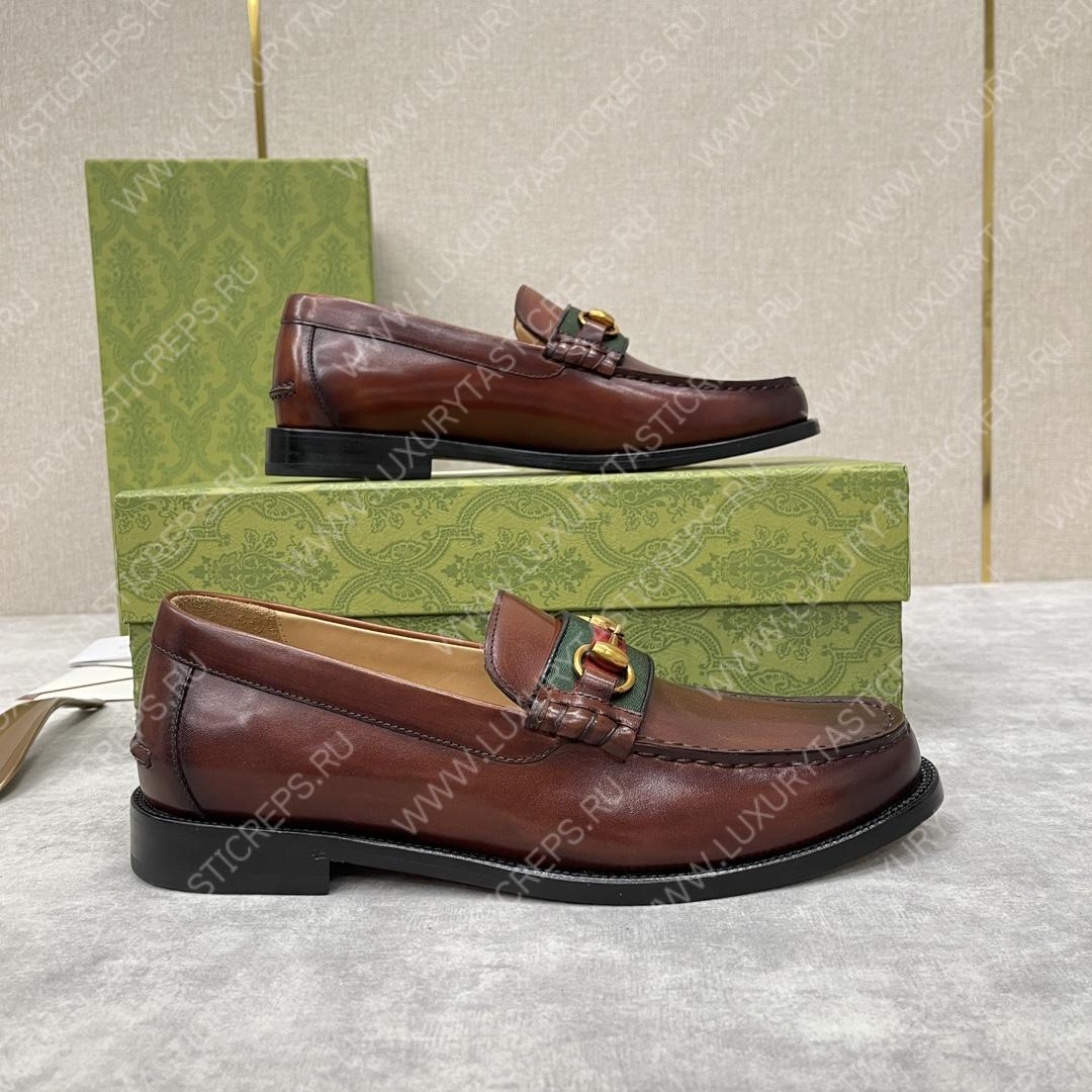 G*u*i loafer with horsebit brown 655579