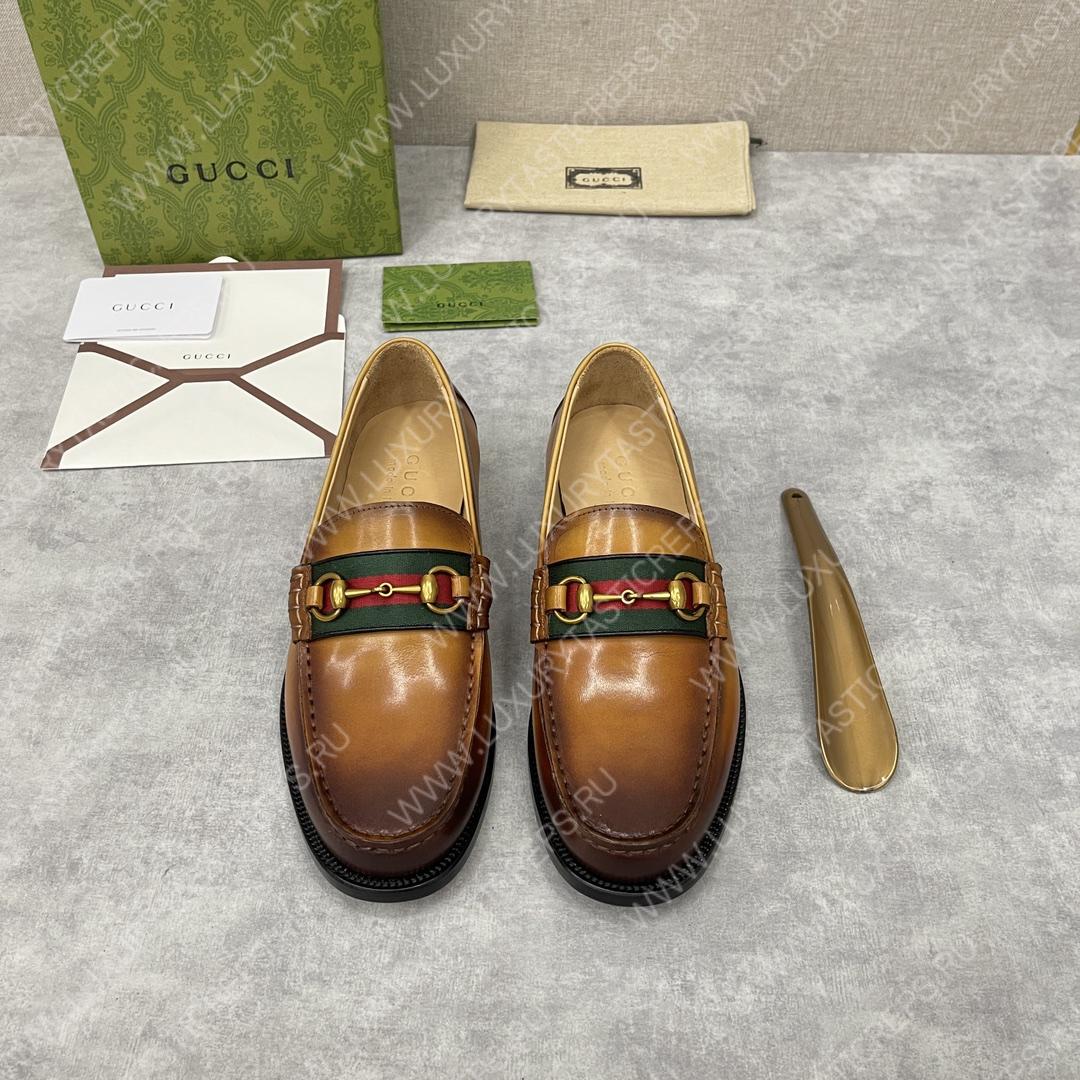G*u*i loafer with horsebit brown 655579