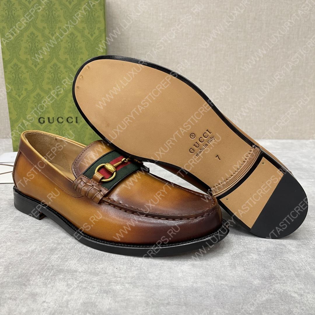 G*u*i loafer with horsebit brown 655579