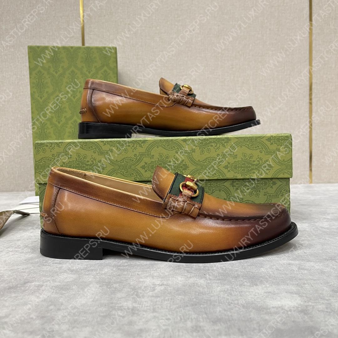 G*u*i loafer with horsebit brown 655579