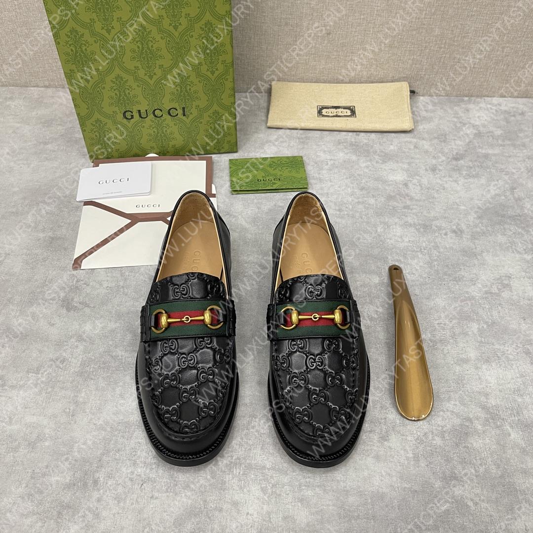 G*u*i loafer with horsebit black 655579