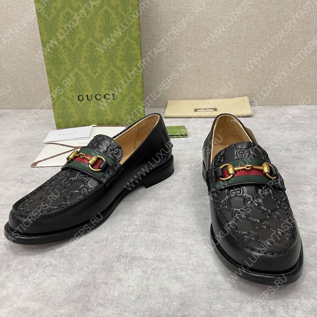 G*u*i loafer with horsebit black 655579