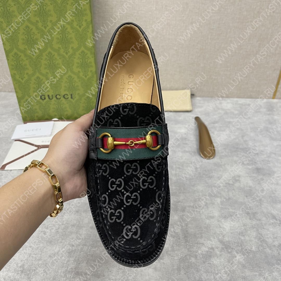 G*u*i loafer with horsebit black 655579