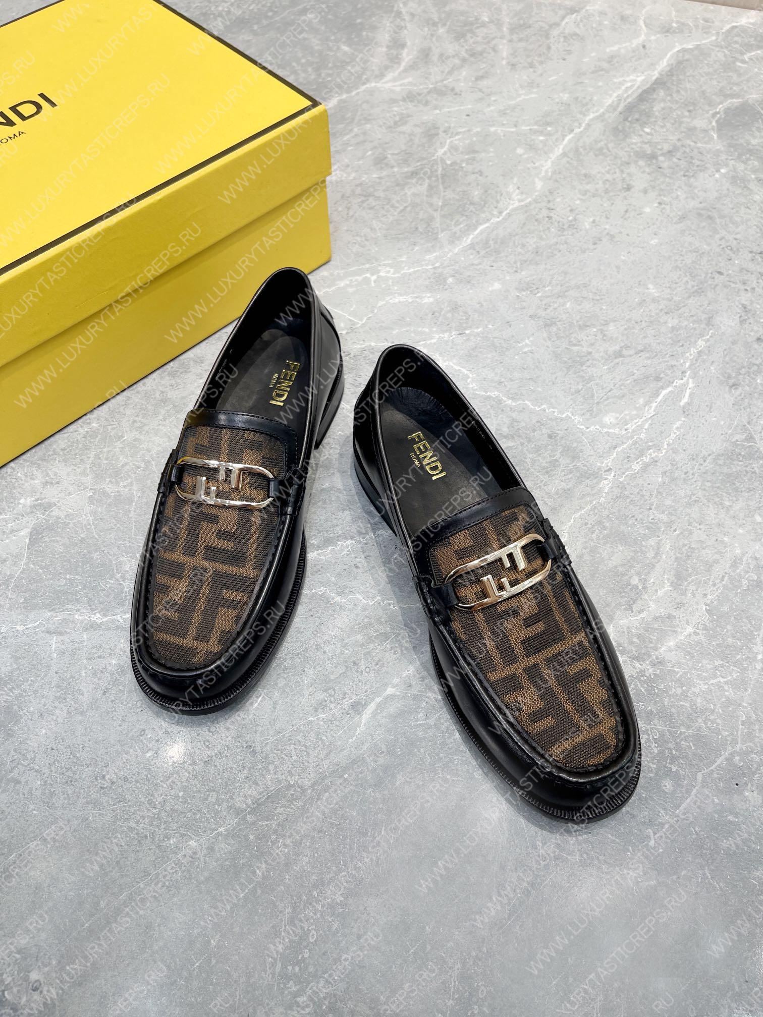F**di o’lock driving loafers black and brown 7d1561a