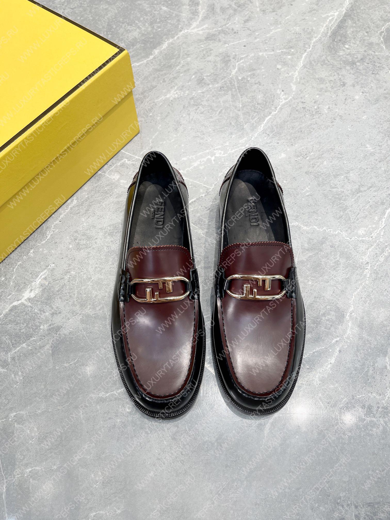 F**di o’lock driving loafers black and burgundy 7d1561a