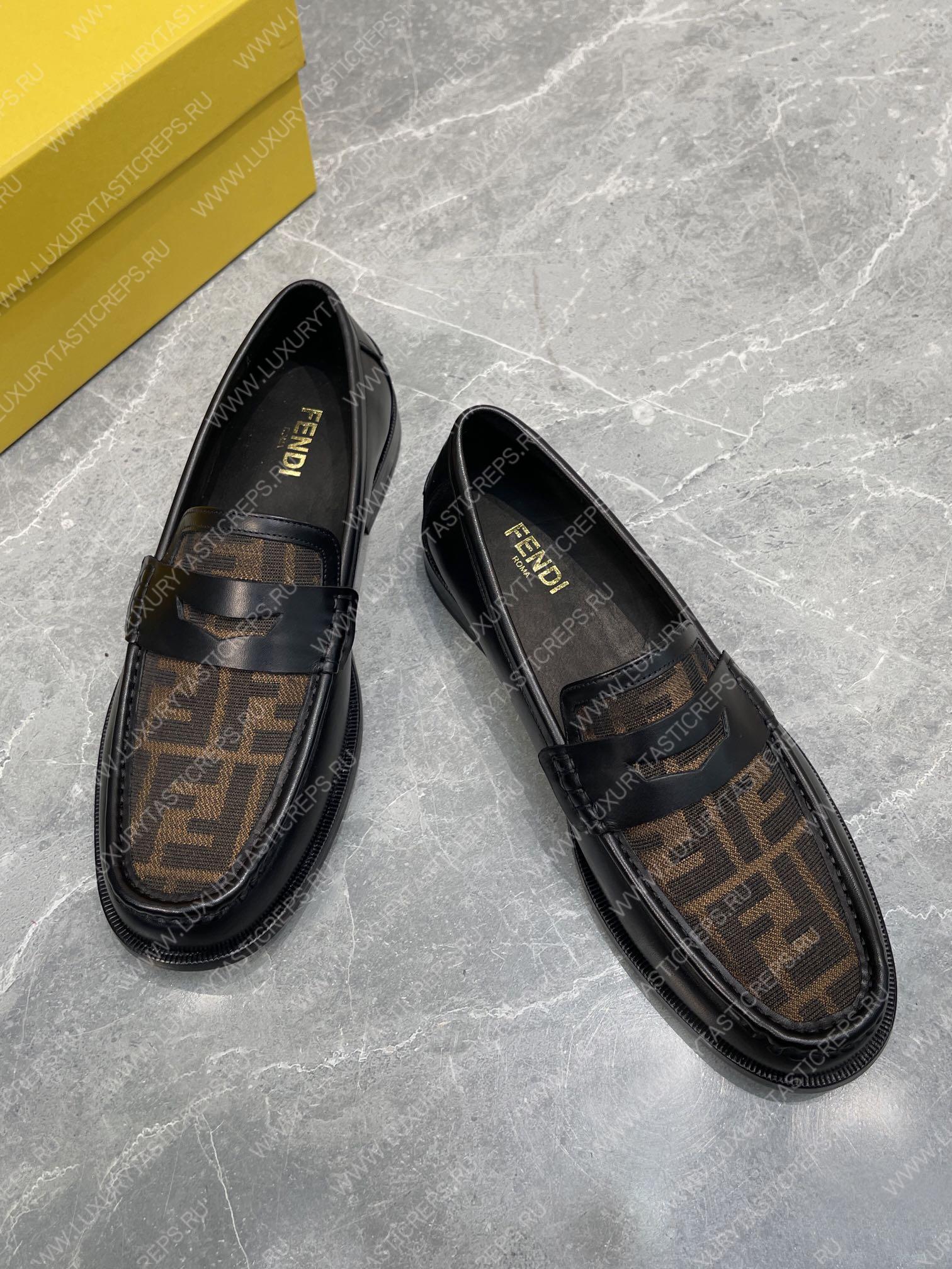 F**di o’clock loafers black and cocoa 7d1550ajzff0r7r