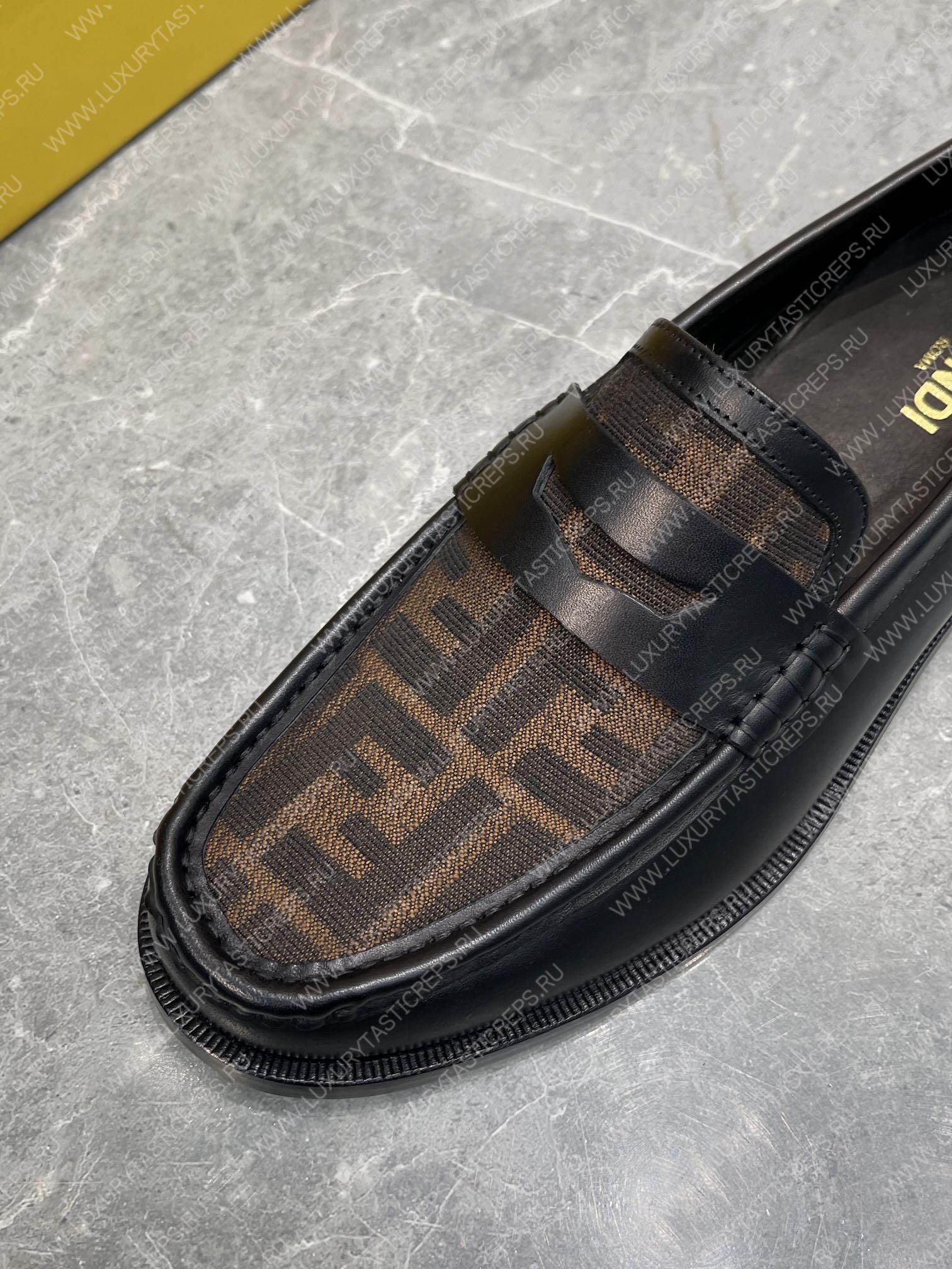 F**di o’clock loafers black and cocoa 7d1550ajzff0r7r