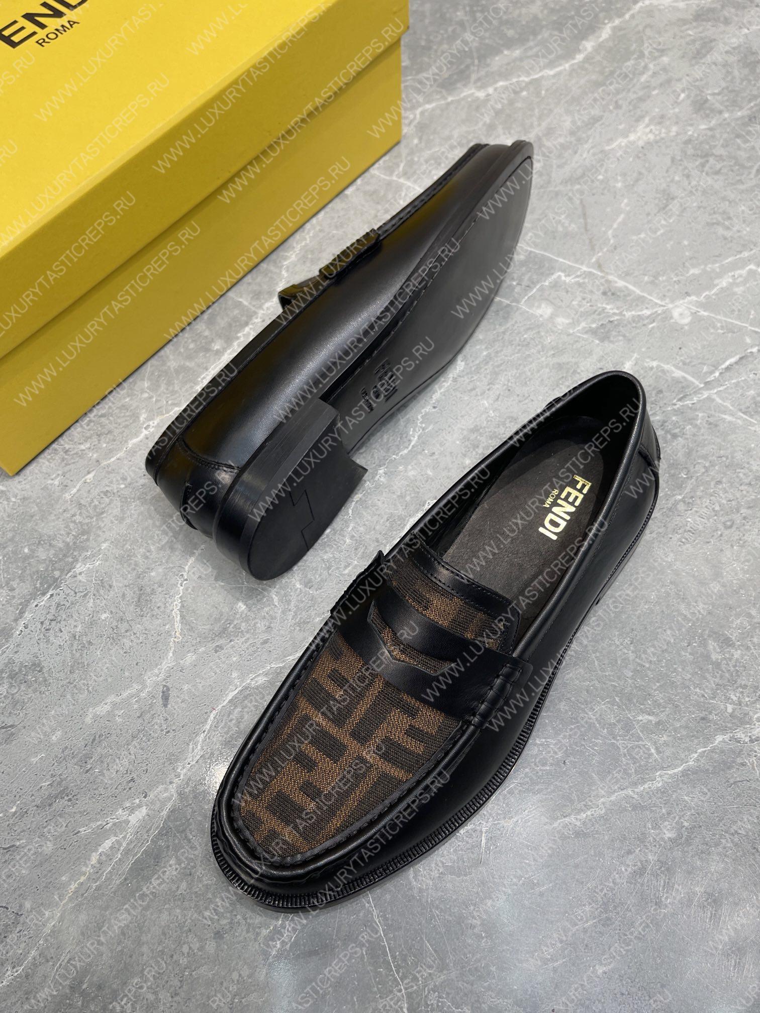 F**di o’clock loafers black and cocoa 7d1550ajzff0r7r