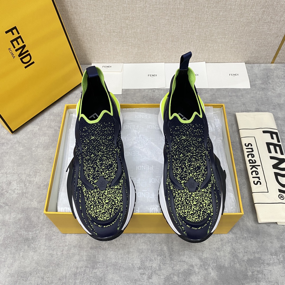 F**di flow low tops white and green 7e1392ajzhf1hgr