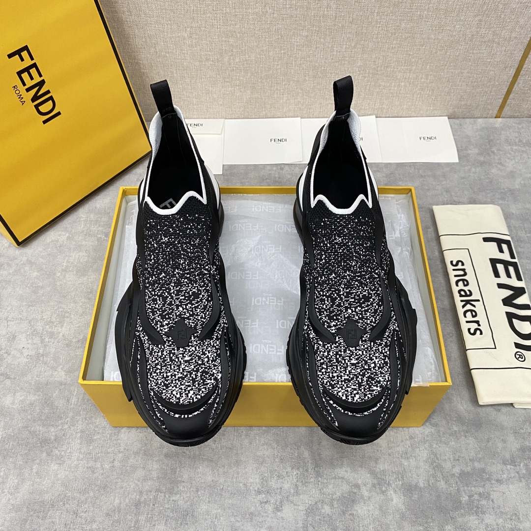F**di flow low tops black and silver 7e1392ajzhf1hgr