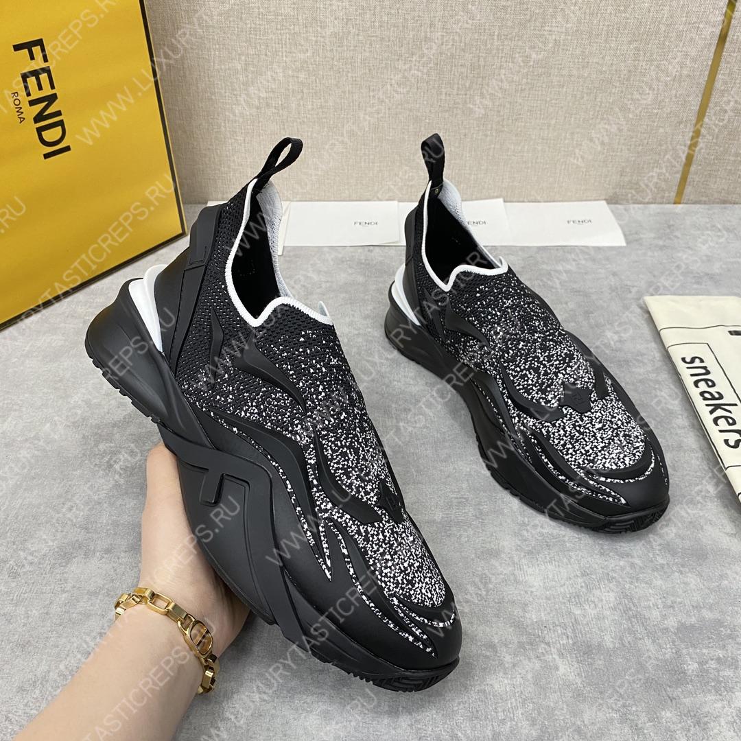 F**di flow low tops black and silver 7e1392ajzhf1hgr