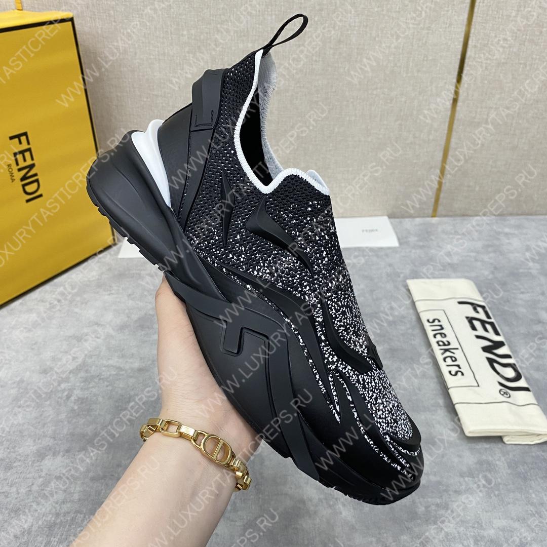 F**di flow low tops black and silver 7e1392ajzhf1hgr