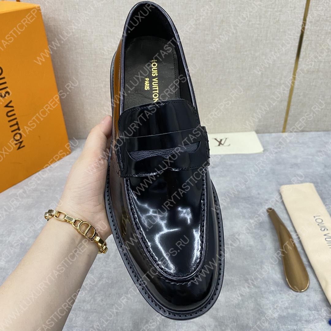 l**is V*t*n glove loafer black 1aa2dx
