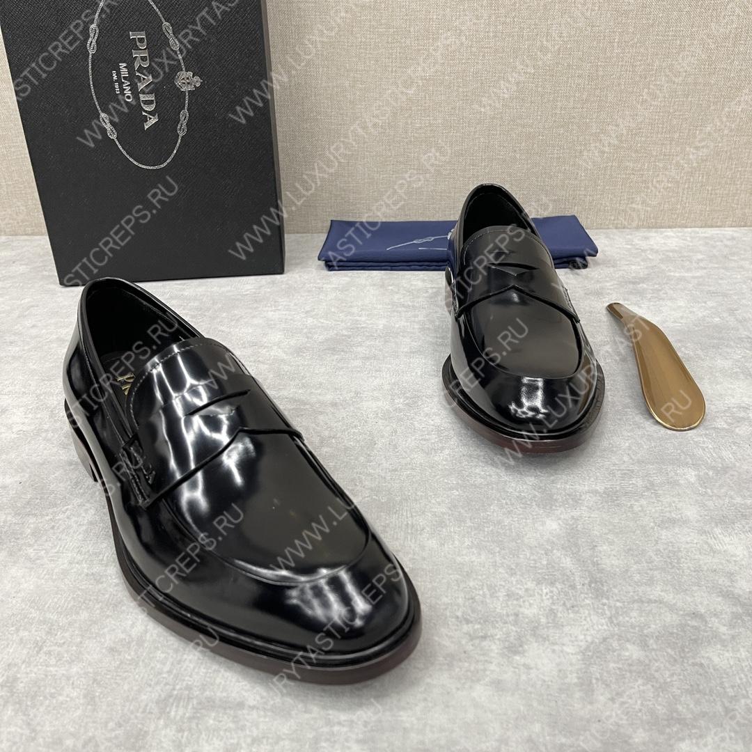 Pra*a brushed leather loafers black 2db161