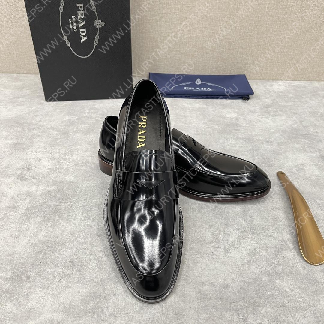 Pra*a brushed leather loafers black 2db161