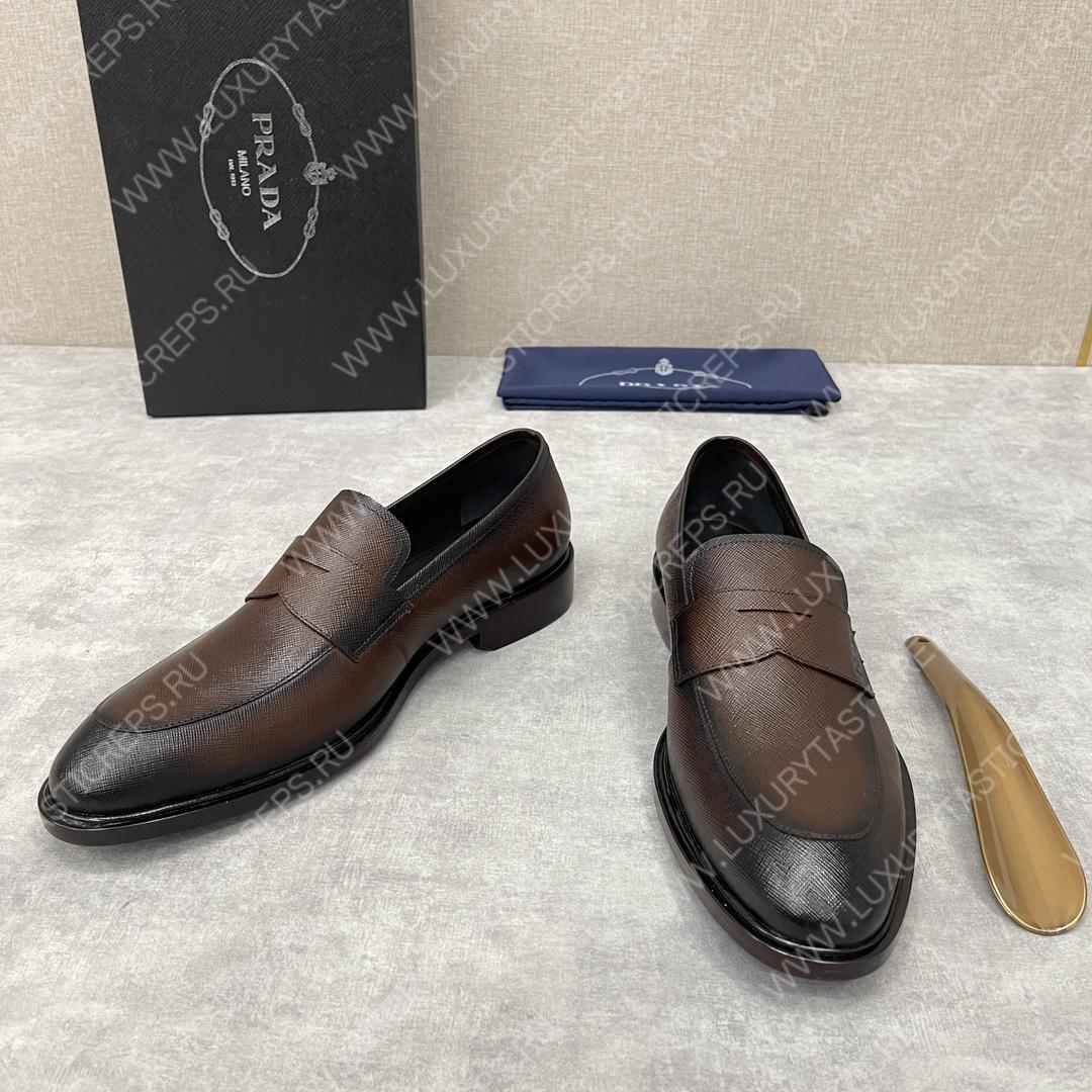 Pra*a saffiano loafers brown 2dc213
