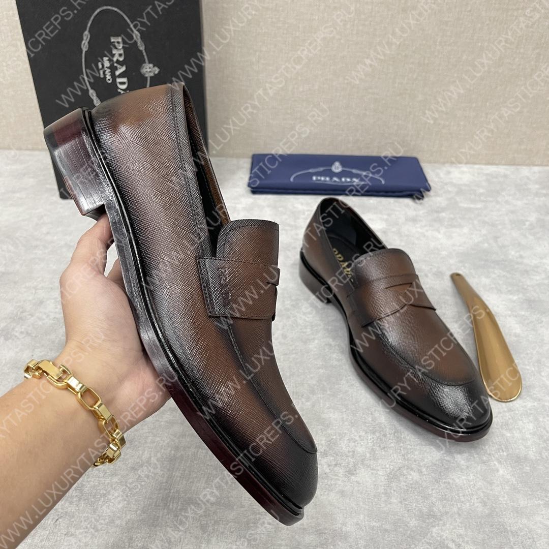 Pra*a saffiano loafers brown 2dc213
