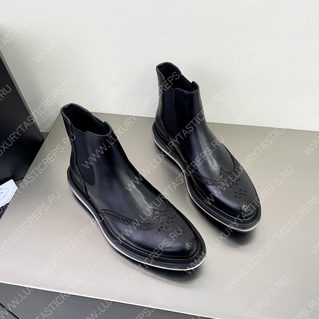 Pra*a brogue derby ankle boots black 2te127