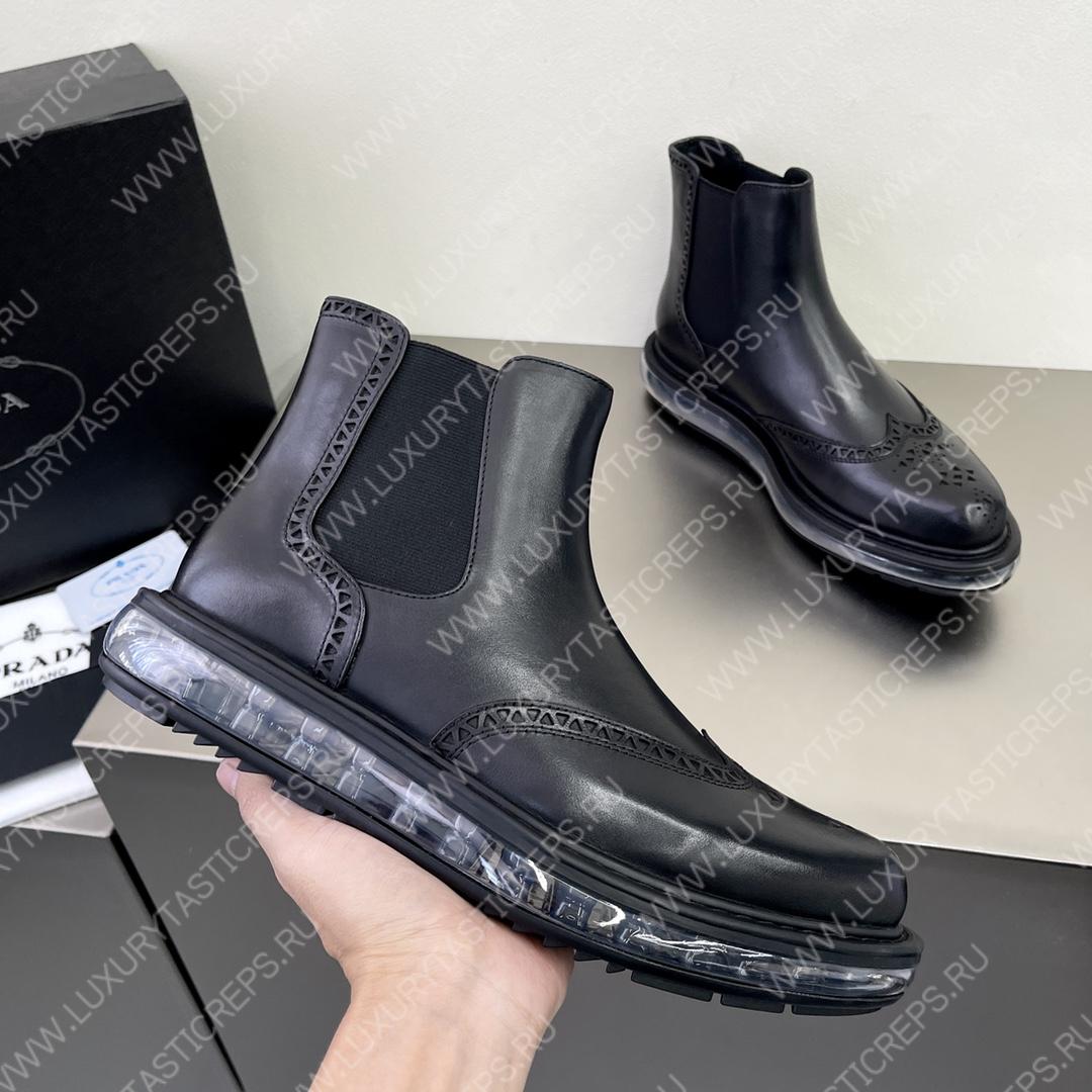Pra*a brogue derby ankle boots black 2te127