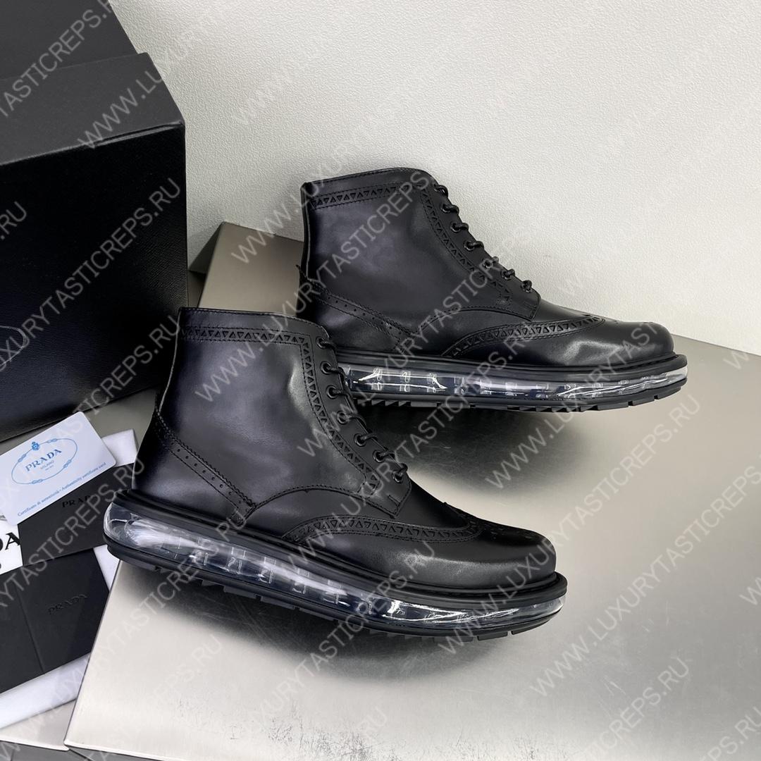 Pra*a brogue derby ankle boots black 2te127