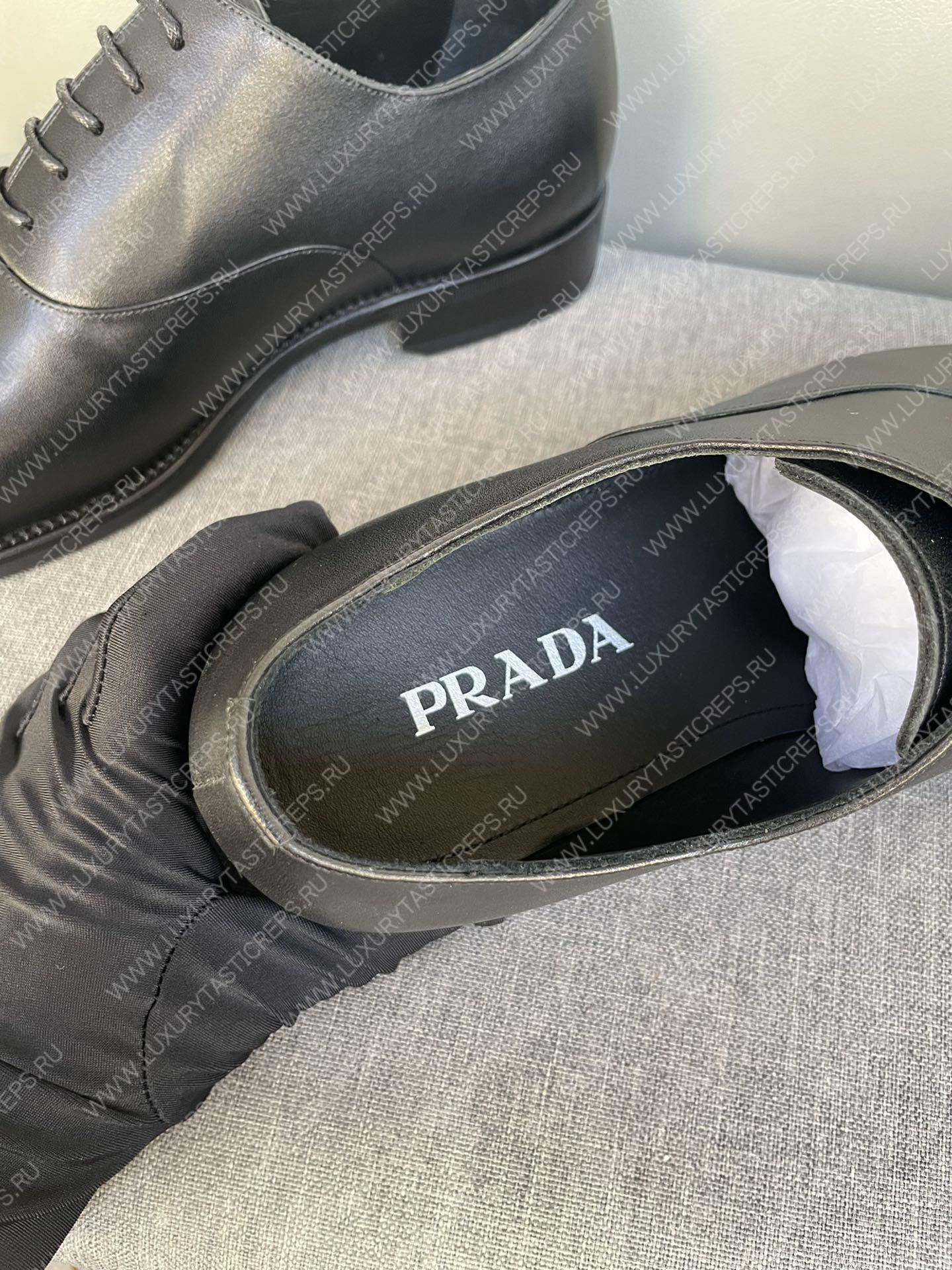 Pra*a brushed leather derby shoes black 2eb1746