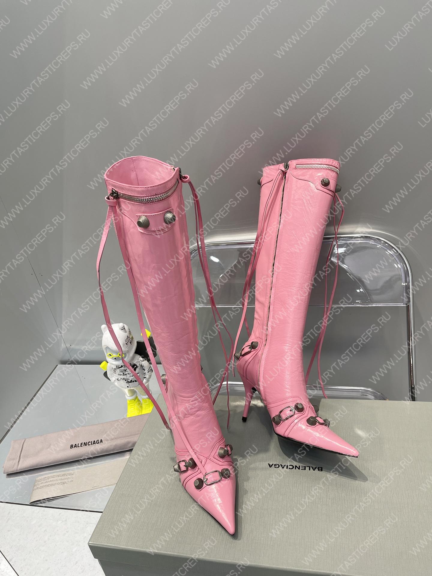 BALNECIAGA WOMEN’S CAGOLE 90MM BOOT OPTIC PINK 694395WA