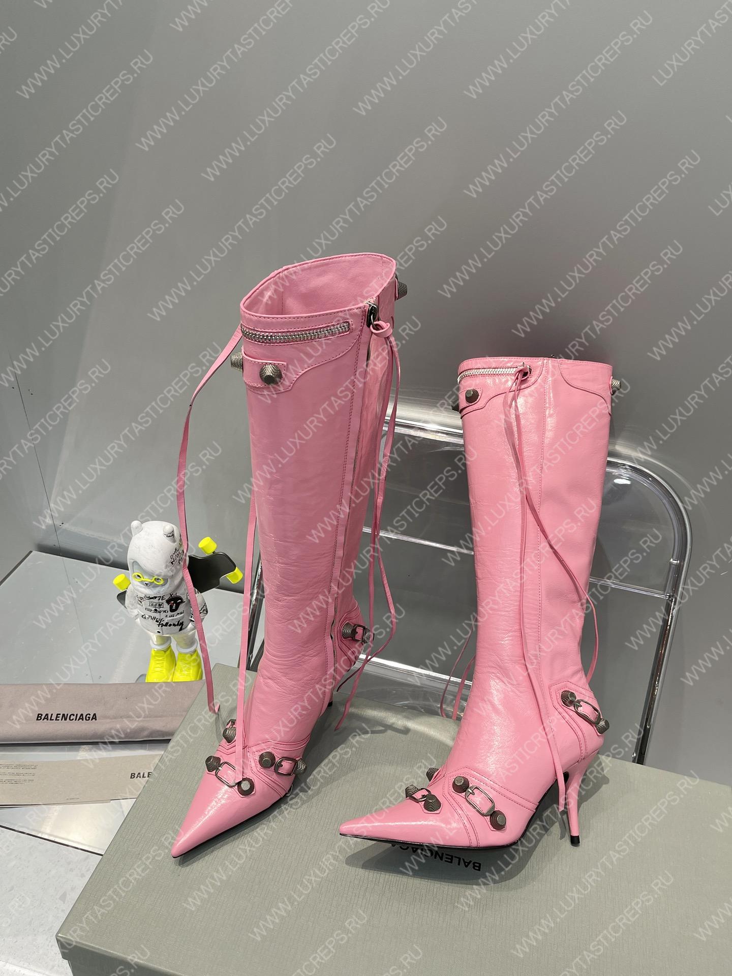 BALNECIAGA WOMEN’S CAGOLE 90MM BOOT OPTIC PINK 694395WA