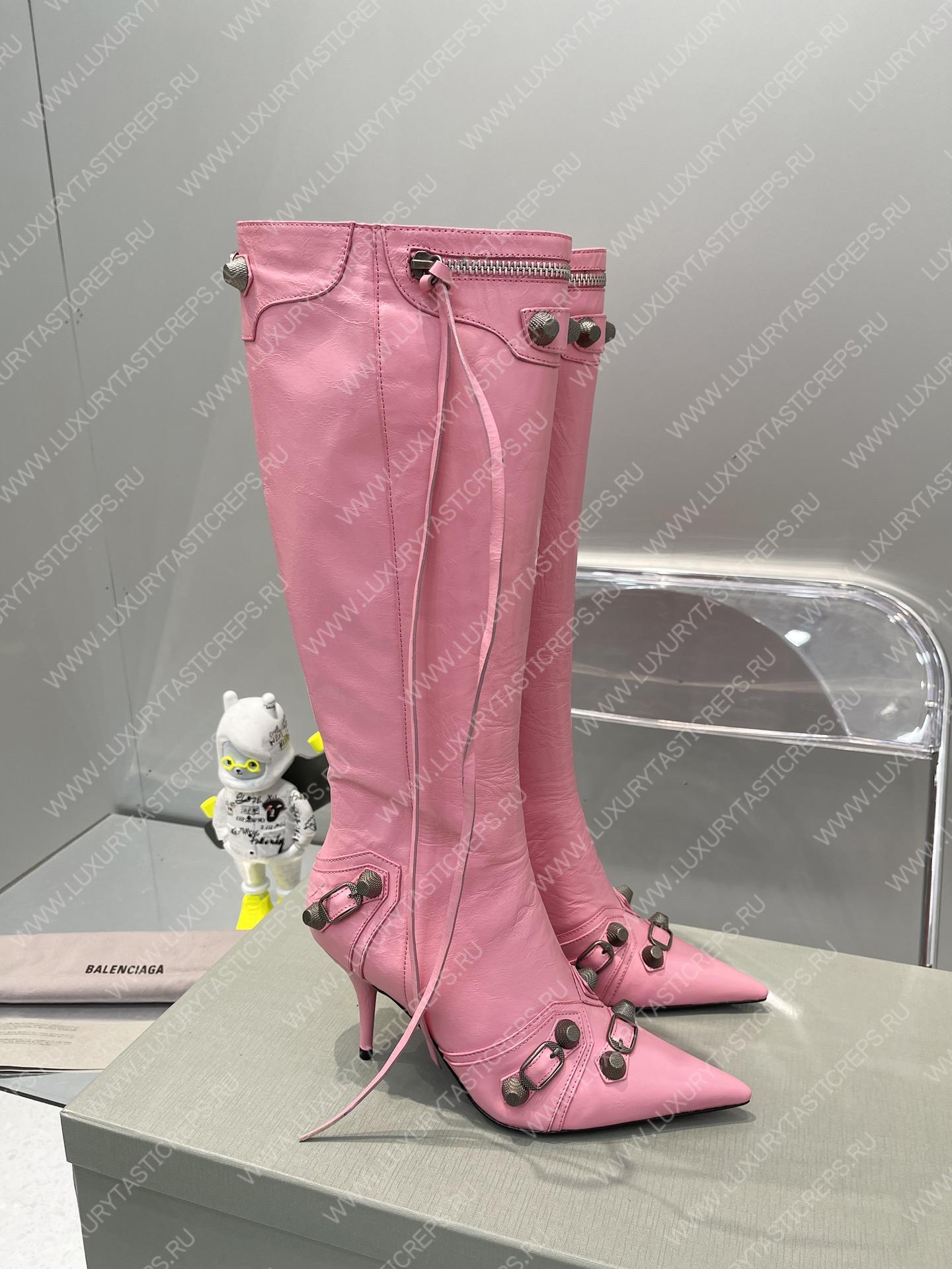 BALNECIAGA WOMEN’S CAGOLE 90MM BOOT OPTIC PINK 694395WA
